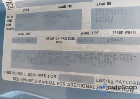 1985 Chevrolet S Truck S10 from USA, damaged, VIN 1GCBS14A9F2198506